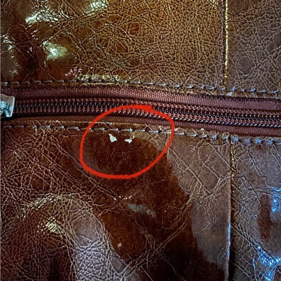 Gorgeous brown purse with polka dots and a huge flower embellishment. - Picture 3 of 6